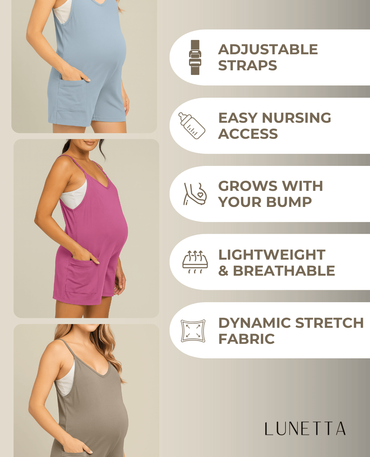 Oversized Jumpsuit Shorts - Maternity & Postpartum